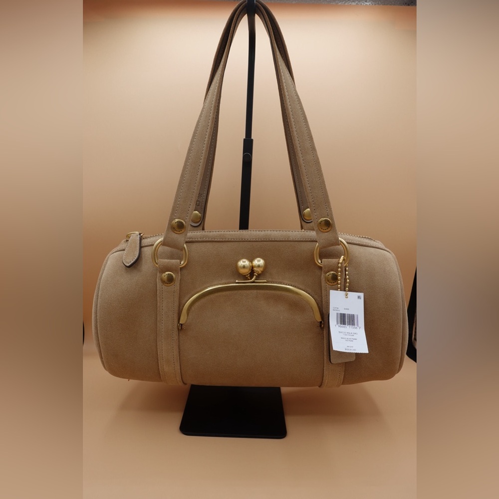 Coach Kisslock Barrel Bag in Soul Suede - Picture 1 of 5